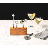 Better Homes & Gardens 5-Piece Stainless Steel Bar Tool Set in Wooden Block EasyOptionXY LLC