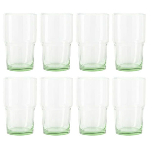 Better Homes & Gardens Clear Green Glass, Glassware, 8 Pack, 15 oz EasyOptionXY LLC