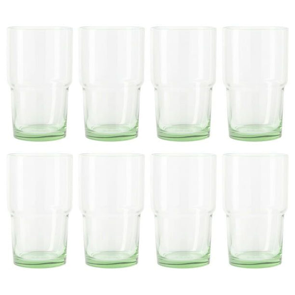 Better Homes & Gardens Clear Green Glass, Glassware, 8 Pack, 15 oz EasyOptionXY LLC