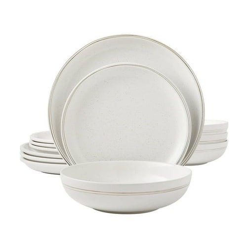 Better Homes & Gardens Gold Frost 12 Piece Stoneware Dinnerware Set EasyOptionXY LLC