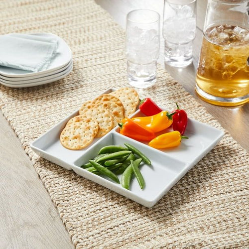 Better Homes & Gardens White Porcelain Rectangular Divided Tray, 9 x 10 EasyOptionXY LLC