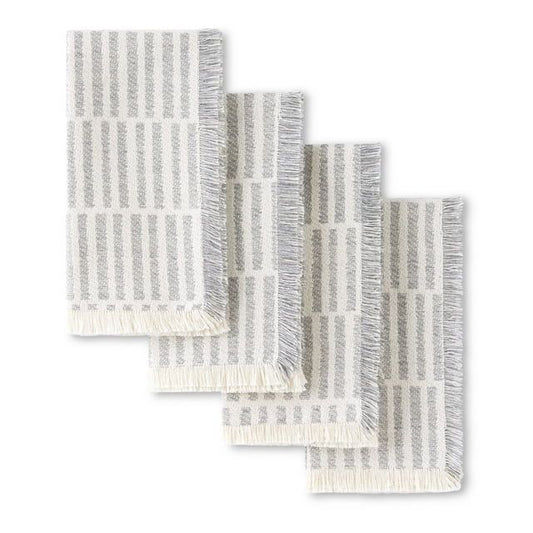 Better Homes & Garden Grid Check Square Fabric Napkin Set, Grey, 19"W x 19"L, 4 Pieces EasyOptionXY LLC
