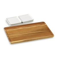 Better Homes & Gardens 6 Piece White Porcelain Grazing Board with Acacia Wood EasyOptionXY LLC