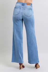 Judy Blue Full Size Wide Leg Jeans with Pockets HTO Apparel