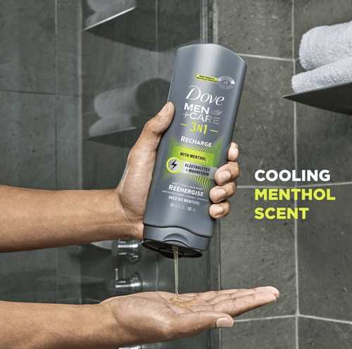 Dove Men+Care 3 in 1 Recharge Post-Workout Liquid Body Wash with Menthol For Men; 18 oz EasyOptionXY LLC