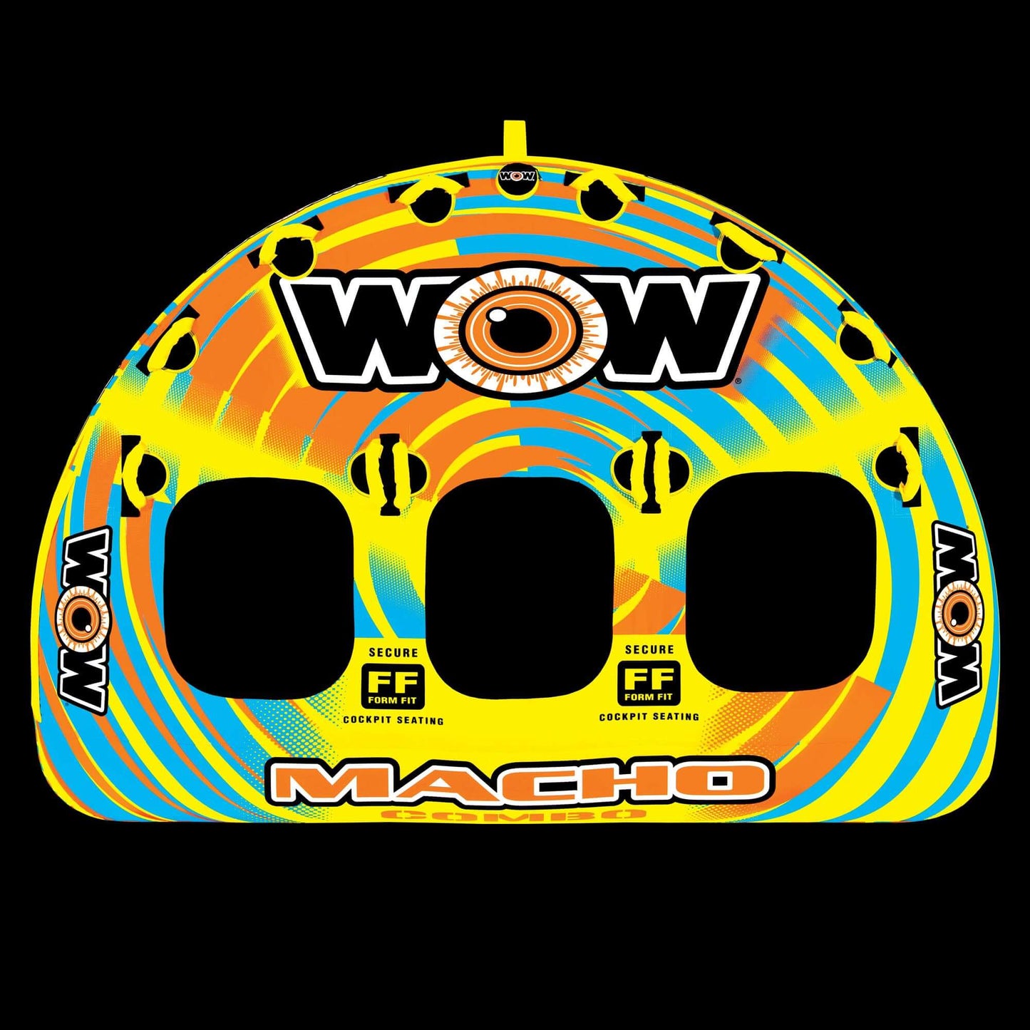 WOW Sports Macho 1-3 Person Towable Water Tube For Pool and Lake (16-1030)