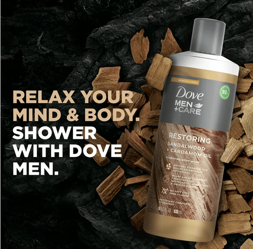 Dove Men+Care Restoring Sandalwood + Cardamom Oil Liquid Body Wash; 18 oz EasyOptionXY LLC