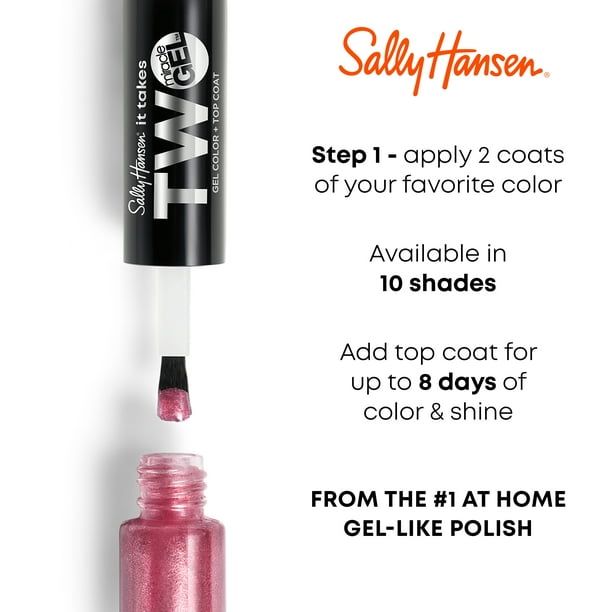 Sally Hansen Miracle Gel Nail Polish, It Takes Two, 960 Sugar Fix, Colored Nail Polish and Top Coat Dual Ended Bottle EasyOptionXY LLC