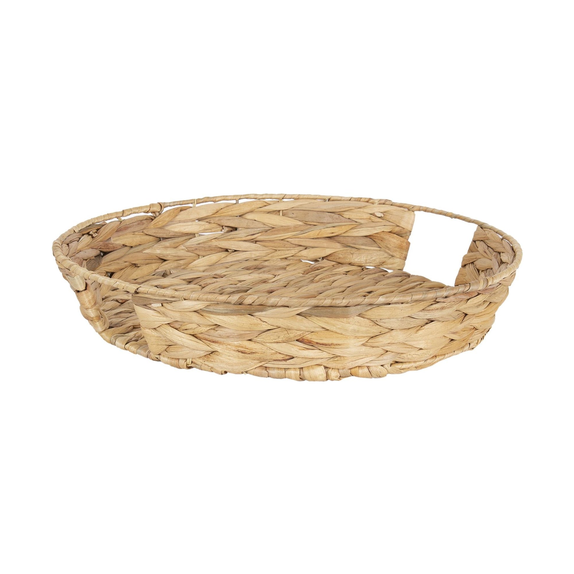 Better Homes & Gardens 16" Tan Round Water Hyacinth Woven Tray EasyOptionXY LLC