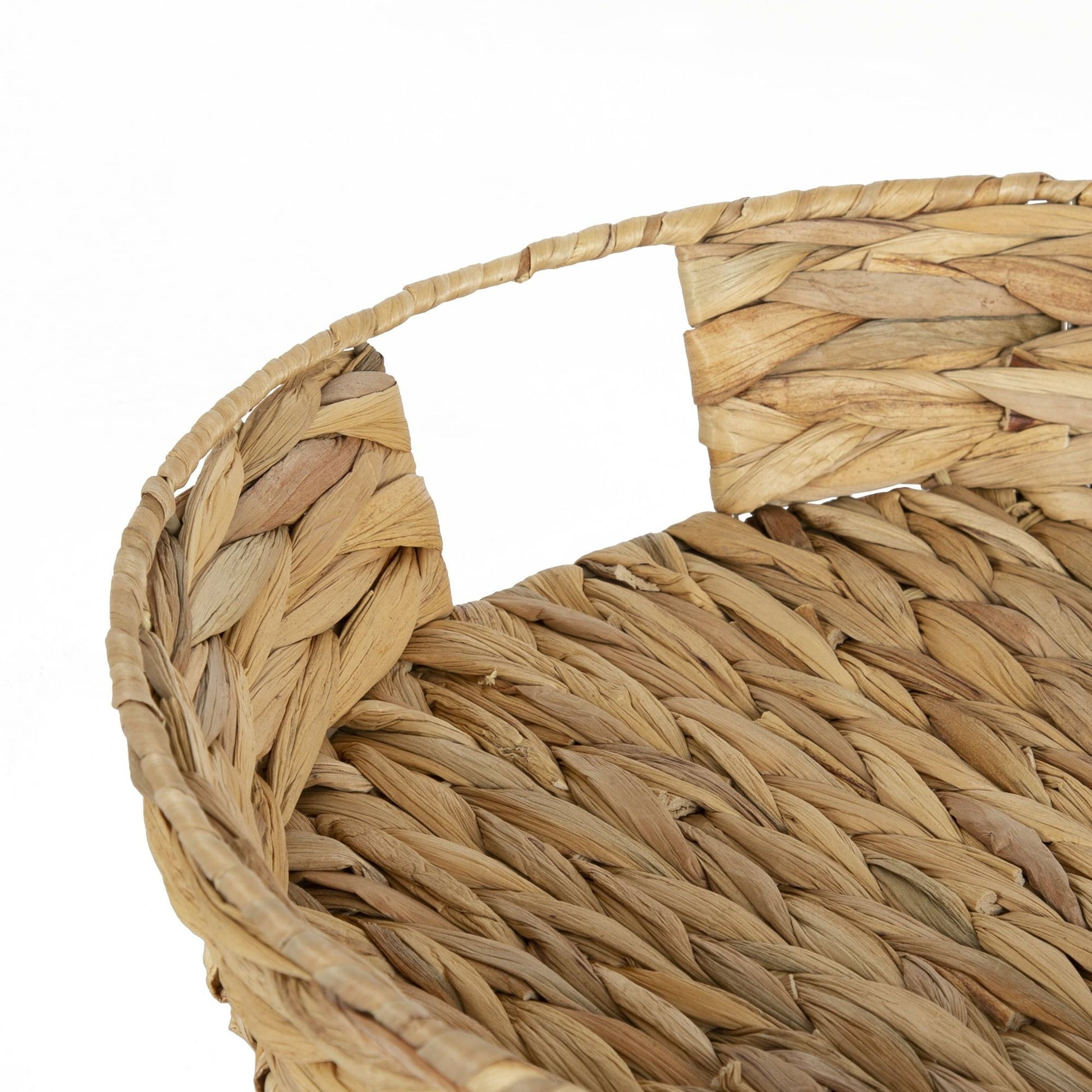 Better Homes & Gardens 16" Tan Round Water Hyacinth Woven Tray EasyOptionXY LLC
