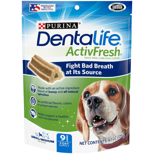 Purina DentaLife Honey & Spirulina Flavor Chunks for Dogs, 9 ct Pouch EasyOptionXY LLC