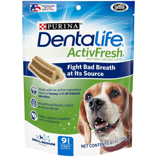 Purina DentaLife Honey & Spirulina Flavor Chunks for Dogs, 9 ct Pouch EasyOptionXY LLC