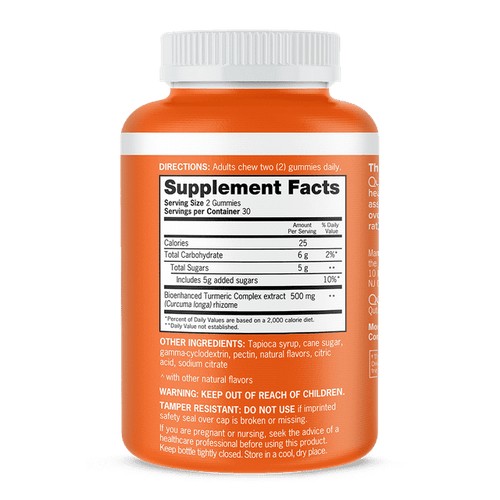Qunol Turmeric Curcumin Gummies, 500mg, Ultra High Absorption, Joint Support Herbal Supplement, 60 Count EasyOptionXY LLC