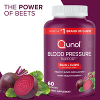 Qunol Blood Pressure Support Capsules, 1180mg, Beets, CoQ10, and Grape Seed, 60 Count EasyOptionXY LLC