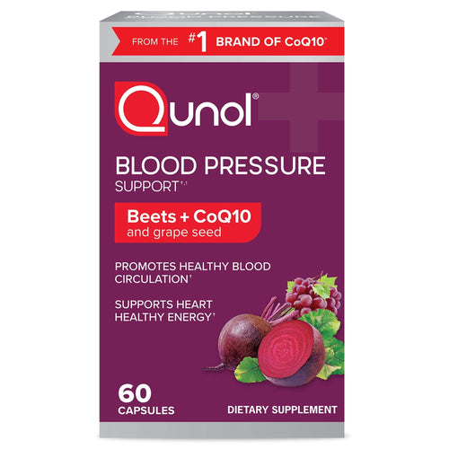 Qunol Blood Pressure Support Capsules, 1180mg, Beets, CoQ10, and Grape Seed, 60 Count EasyOptionXY LLC