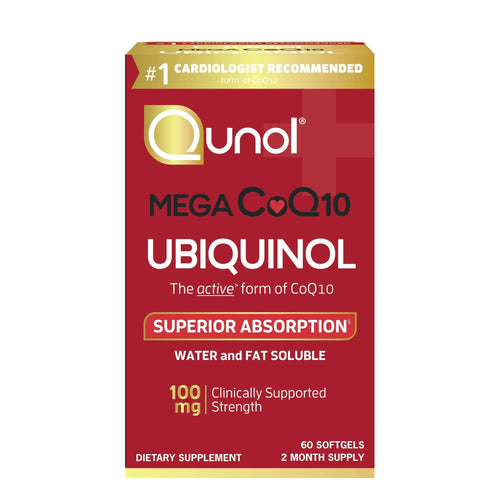 Qunol Mega Ubiquinol CoQ10 Softgels, 100mg, Superior Absorption, Antioxidant Supplement for Heart Health, Active Form of Coenzyme Q10, 60 Count EasyOptionXY LLC