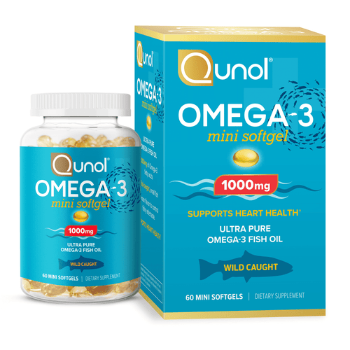 Qunol Mini Omega-3 Fish Oil (60 count) Heart Health Support With 1000mg Wild Caught Omega-3 Fatty Acids (Including EPA & DHA) EasyOptionXY LLC