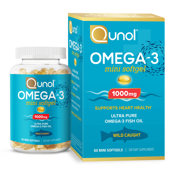 Qunol Mini Omega-3 Fish Oil (60 count) Heart Health Support With 1000mg Wild Caught Omega-3 Fatty Acids (Including EPA & DHA) EasyOptionXY LLC