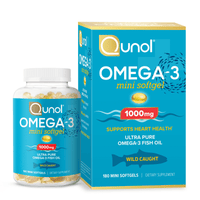 Qunol Mini Omega-3 Fish Oil Supplement (180 count) Heart Health Support with 1000mg Wild Caught Omega-3 Fatty Acids (Including EPA & DHA) EasyOptionXY LLC