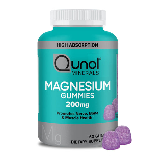Qunol Magnesium Gummies, 200mg, High Absorption, Bone, Nerve, and Muscle Supplement, 60 Count EasyOptionXY LLC