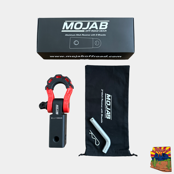 2'' Aluminum Hitch Receiver with Steel D-Shackle (LIFETIME WARRANTY) MOJAB OFFROAD