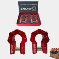 3/4'' Extreme duty Aluminum D-Shackle set (9T) (LIFETIME WARRANTY*) MOJAB OFFROAD