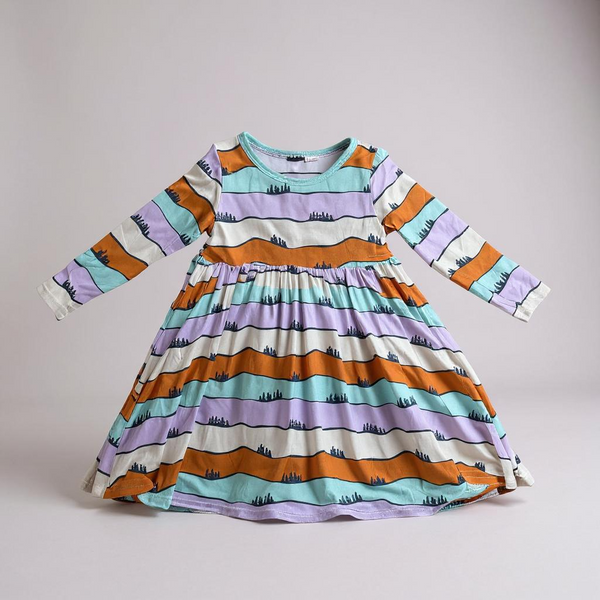 Hills Bamboo Twirl Dress - Eco-Friendly Girls Dress Keep the Littles Wild