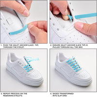 Light Blue Stretchy Tieless Silicone Elastic Shoelaces | 16 Straps The Original Stretchlace