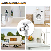 1/2" PEX Expansion x 3/8" OD Compr. Angle Stop Valve, 1/4 Turn (Lead Free) Plumbingsell