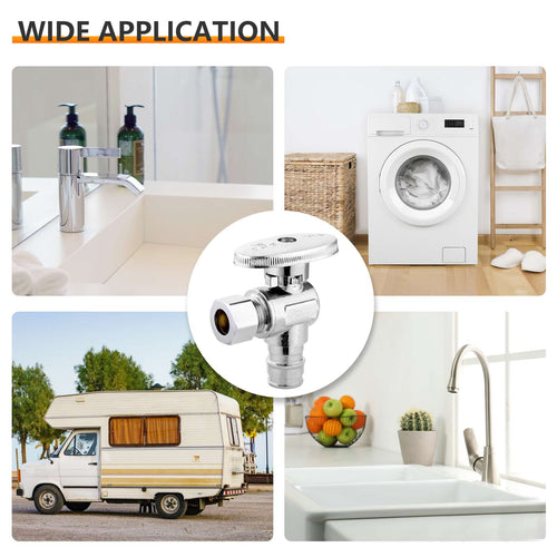 1/2" PEX Expansion x 3/8" OD Compr. Angle Stop Valve, 1/4 Turn (Lead Free) Plumbingsell