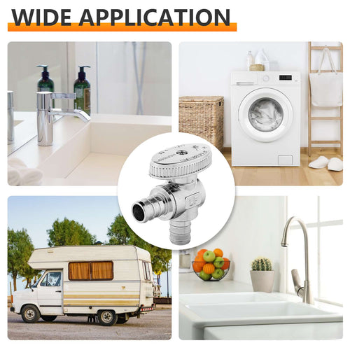 10 Pcs 1/2" PEX Crimp x 1/2" PEX Crimp Angle Stop Valve, 1/4 Turn (Lead Free) Plumbingsell