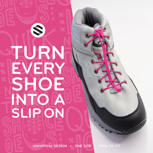 Pink Quick Lock No Tie Elastic Shoelaces The Original Stretchlace