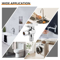 1/2" PEX Expansion x 3/8" OD Compr. Angle Stop Valve, 1/4 Turn (Lead Free) Plumbingsell