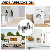 10 Pcs 5/8" OD Compr. x 3/8" OD Compr. x 3/8" OD Compr. 3-Way Stop Valve, Multi Turn (Lead Free) Plumbingsell