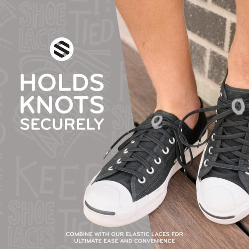 Grey Knot Bow Clip Shoelace Accessory The Original Stretchlace