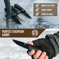 The Peasant Folding Pocket Knife Giftset for Men and Women (Red and Grey) Holtzman's Gorilla Survival