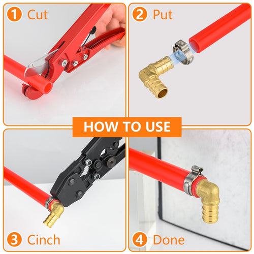 PEX-B Crimp 3/4" PEX x 3/4" PEX x 1/2" Drop Ear Tee (Lead Free) Plumbingsell
