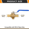 1/2" PEX Expansion Drop Ear Ball Valve, Blue (Lead Free) Plumbingsell