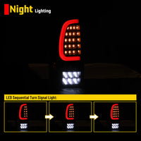 Winjet 2005-2015 Toyota Tacoma LED Sequential Tail Light w/Yellow Turn Signal - Chrome / Red OffRoadUSA.com