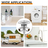 1/2" PEX Crimp x 3/8" ODx 3/8" OD Compr. Dual Angle Stop Valve, Multi Turn (Lead Free) Plumbingsell