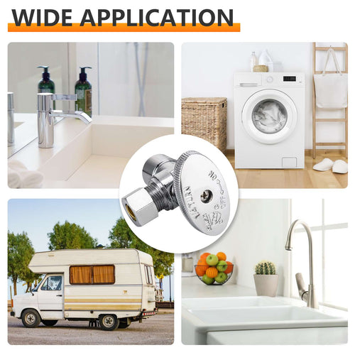 10 Pcs 1/2" Sweat x 3/8" OD Compr. Angle Stop Valve, 1/4 Turn (Lead Free) Plumbingsell