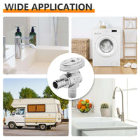 1/2" PEX Crimp x 1/2" PEX Crimp Angle Stop Valve, 1/4 Turn (Lead Free) Plumbingsell