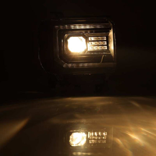 AlphaRex 14-18 GMC Sierra PRO-Series Halogen Projector Headlights Black OffRoadUSA.com