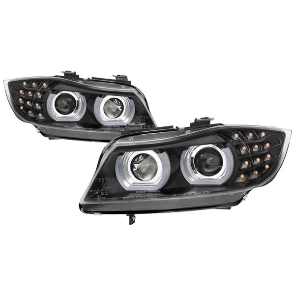 Spyder 09-12 BMW E90 3-Series 4DR HID w/ AFS Only - LED Turn - Black - PRO-YD-BMWE9009-AFSHID-BK OffRoadUSA.com