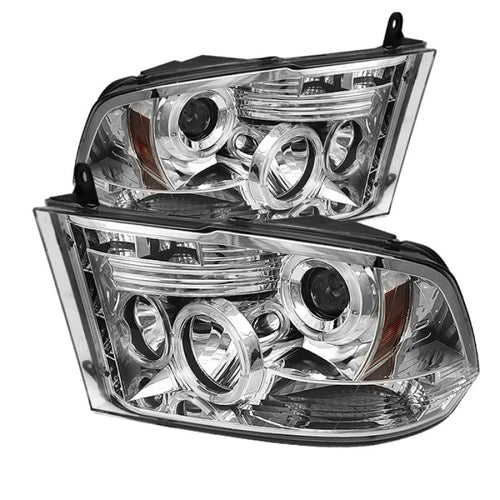 Spyder Dodge Ram 1500 09-14 10-14 Projector Headlights Halogen- LED Halo LED - Chrm PRO-YD-DR09-HL-C OffRoadUSA.com