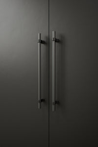 Black and Gun Metal "Bond" T-Bar Dual Finish Knob and Pulls Euro • Knobs