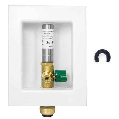 1/2" Push Fit Inlet, Ice Maker Outlet Box, with Stainless Steel Hammer Arrestor Plumbingsell
