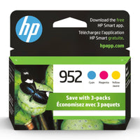 HP 952 Ink Cartridges - Cyan, Magenta, Yellow, 3 Cartridges (N9K27AN) EasyOptionXY LLC