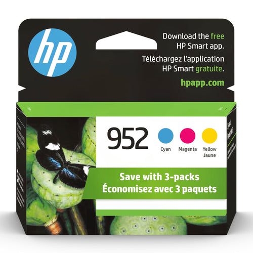 HP 952 Ink Cartridges - Cyan, Magenta, Yellow, 3 Cartridges (N9K27AN) EasyOptionXY LLC
