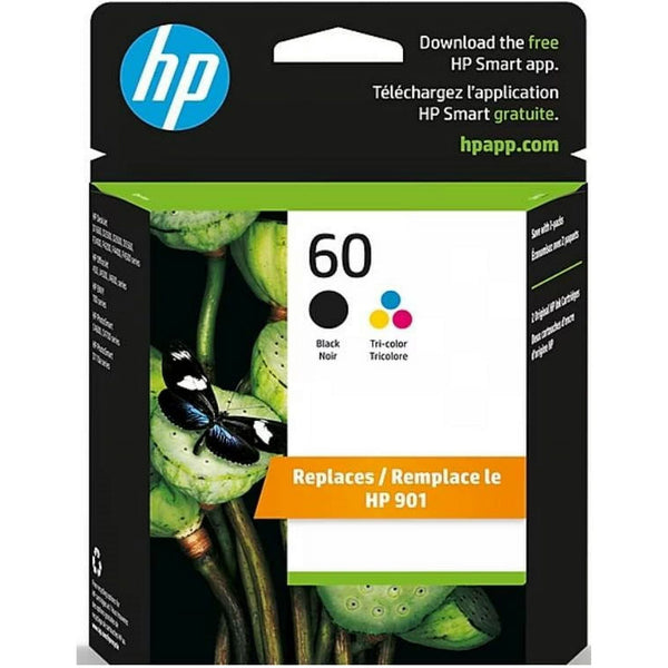 HP 60/901 Ink Cartridges - Black, Tri-color, 2 Cartridges (N9H63FN) EasyOptionXY LLC